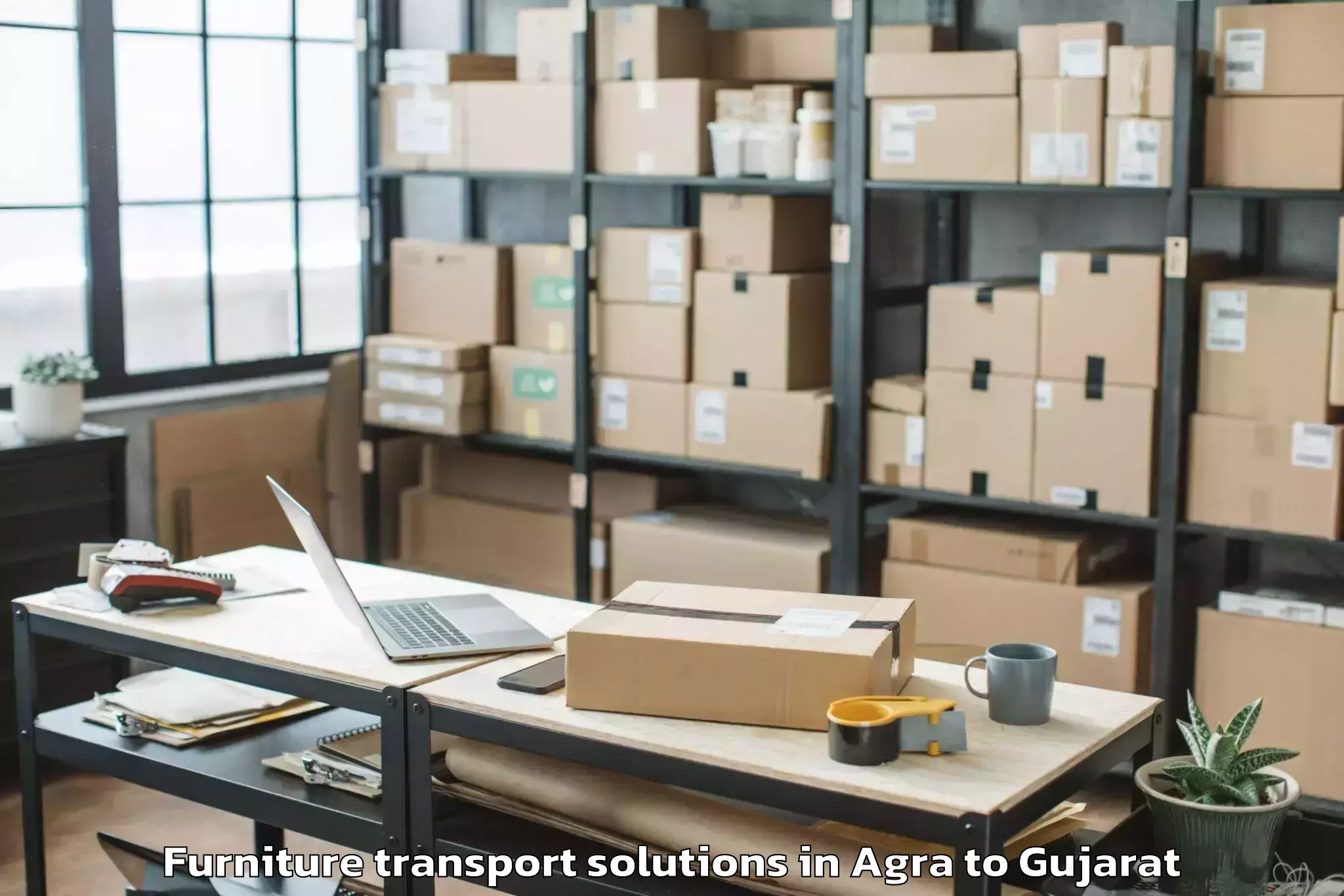 Trusted Agra to Bhatiya Furniture Transport Solutions